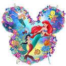 Mermaid Flowers Sublimation Print for kids t-shirts