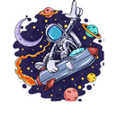 Astronaut Sublimation Print for kids t-shirts