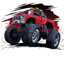 Red Monster Truck Sublimation Print for kids t-shirts
