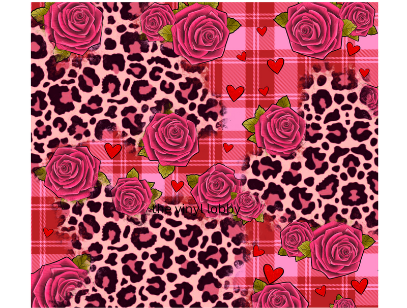 Pink Leopard Rose 20oz Skinny Tumbler Printed Paper