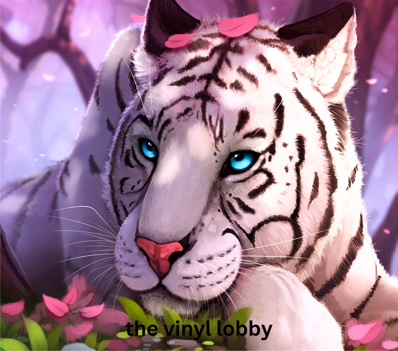 Beautiful White Tiger 20oz Skinny Tumbler Printed Paper