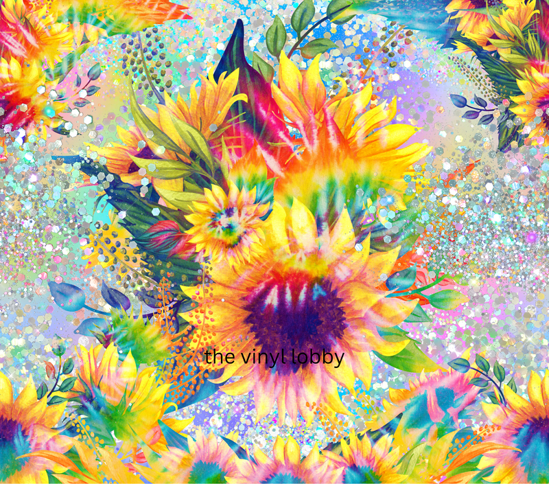 Glitter Sunflowers 20oz Skinny Tumbler Printed Paper