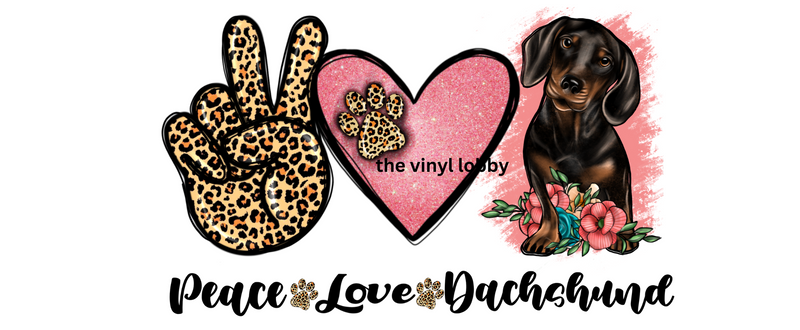 Piece Love Dachshund Printed Sublimation Paper for 11oz mug