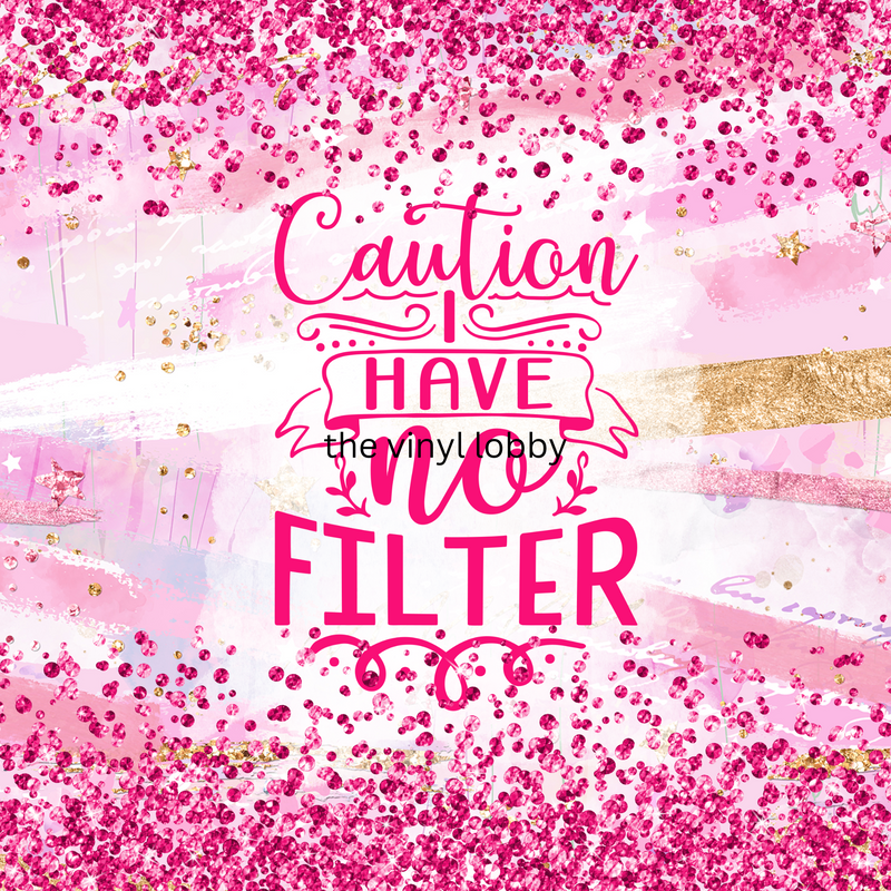 Pink Glitter no Filter 20oz Skinny Tumbler Printed Paper