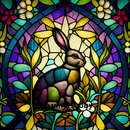 Stained Glass Easter Bunny 20oz Skinny Tumbler Printed Paper