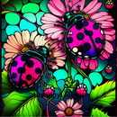 Stained Glass Lady Bug 20oz Skinny Tumbler Printed Paper