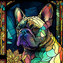 Stained Glass Frenchie 20oz Skinny Tumbler Printed Paper