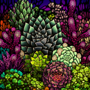 Stained Glass Succulent 20oz Skinny Tumbler Printed Paper