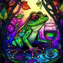 Stained Glass Funny Frog 20oz Skinny Tumbler Printed Paper
