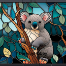 Stained Glass Koala 20oz Skinny Tumbler Printed Paper