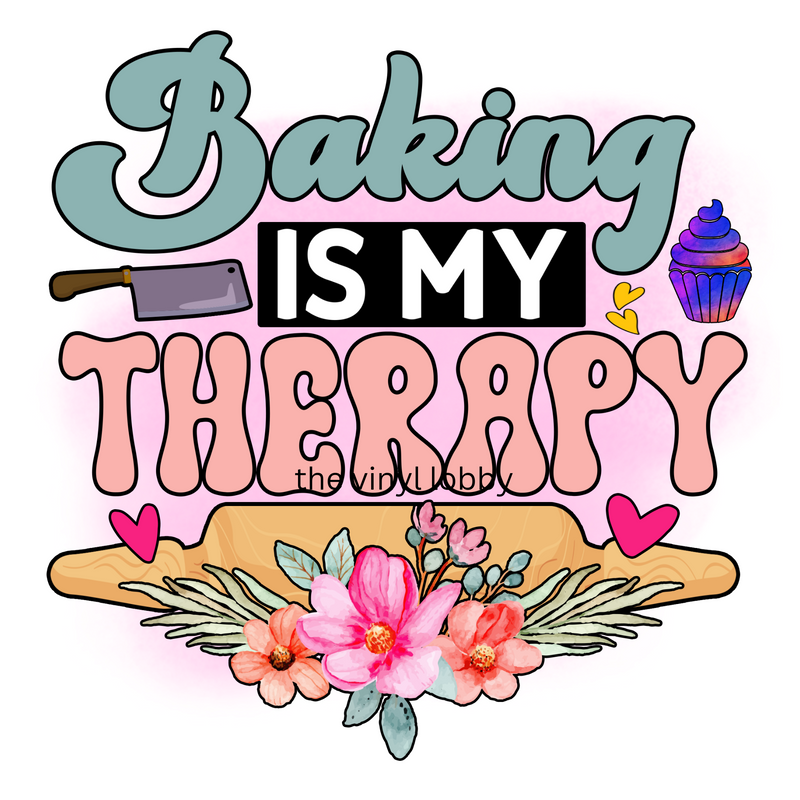 Baking is my therapy Sublimation Print of Pot holders 20cm x 20cm
