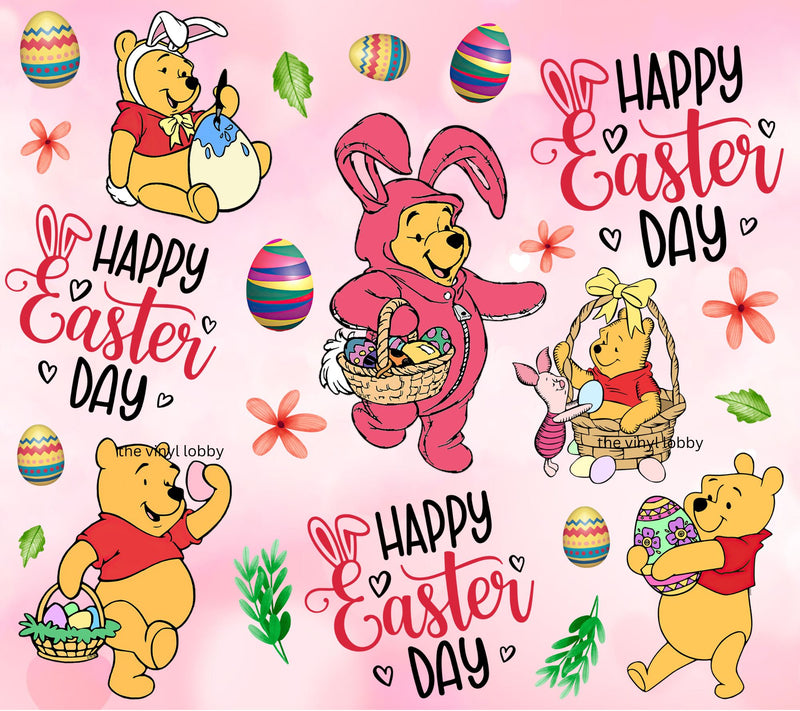 Happy Easter Day Bear Printed Sublimation Paper for 20oz Skinny Tumbler