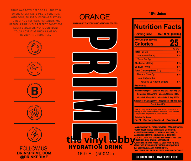 Prime Orange 20oz Skinny Tumbler Printed Paper