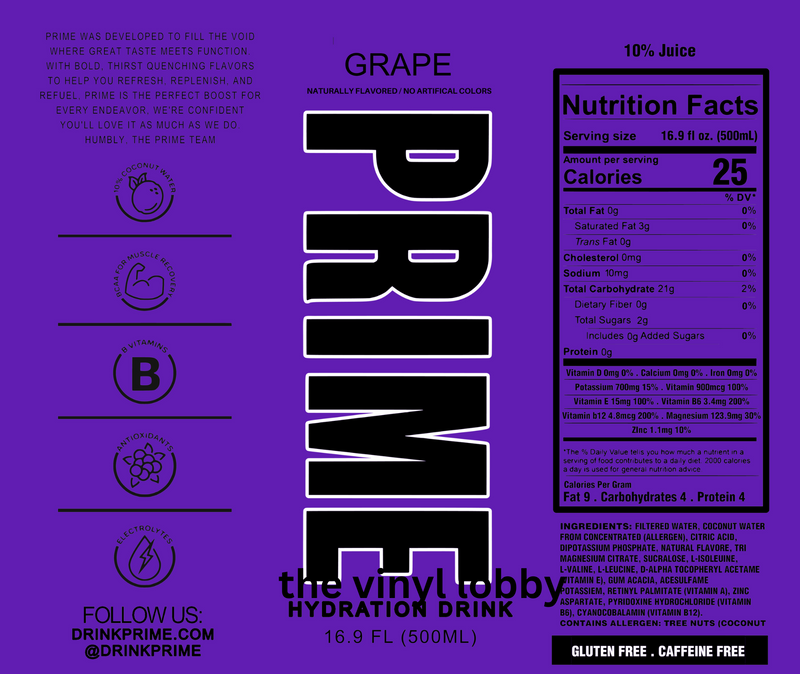 Prime Grape 20oz Skinny Tumbler Printed Paper