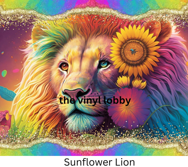 Sunflower Lion 20oz Skinny Tumbler Printed Paper