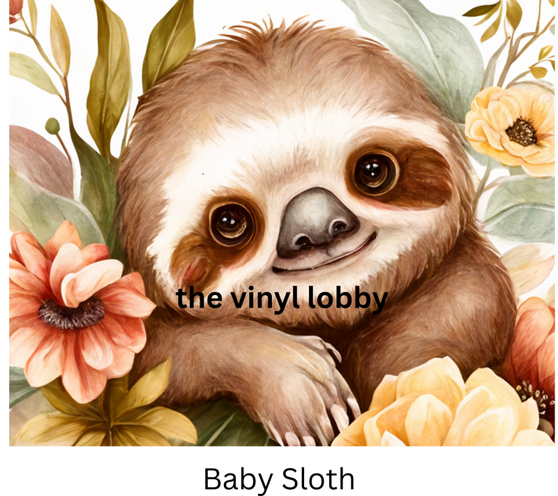 Baby Sloth 20oz Skinny Tumbler Printed Paper