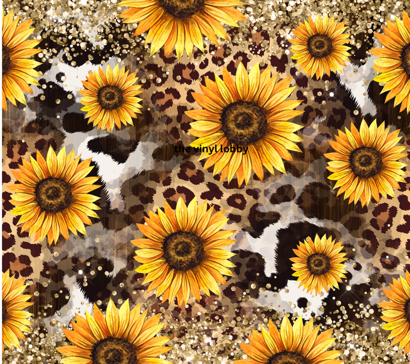 Sunflower Cheetah 20oz Skinny Tumbler Printed Paper