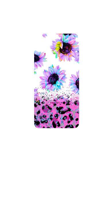 Mobile Phone Case Sublimation Print- White Glitter Sunflower