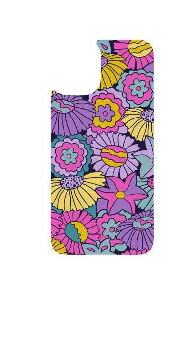 Mobile Phone Case Sublimation Print- Purple Flowers