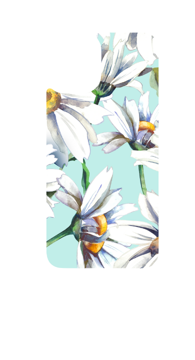 Mobile Phone Case Sublimation Print- White Daisies