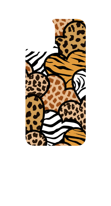 Mobile Phone Case Sublimation Print- Brown Hearts