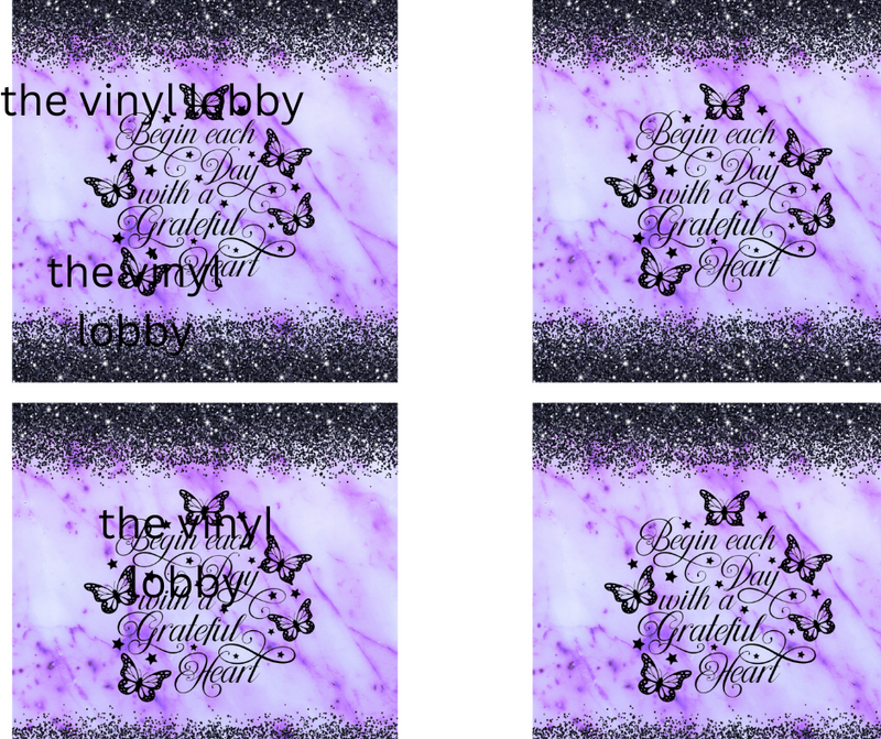 Purple Day Sublimation Coaster Prints 4 Per Pkt 4"x4"