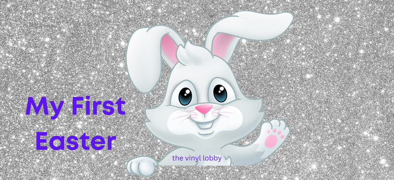 Grey Glitter Blue, My First Easter Printed Sublimation Paper for 11oz mug