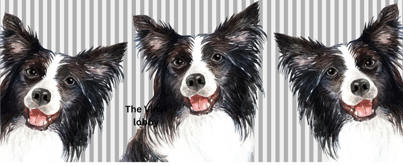 Border Collie Stripped Wal  Printed Sublimation Paper for 11oz mug