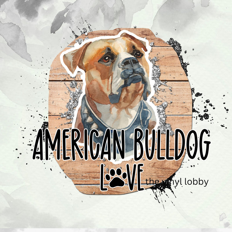 Love American Bulldog 20oz Skinny Tumbler Printed Paper