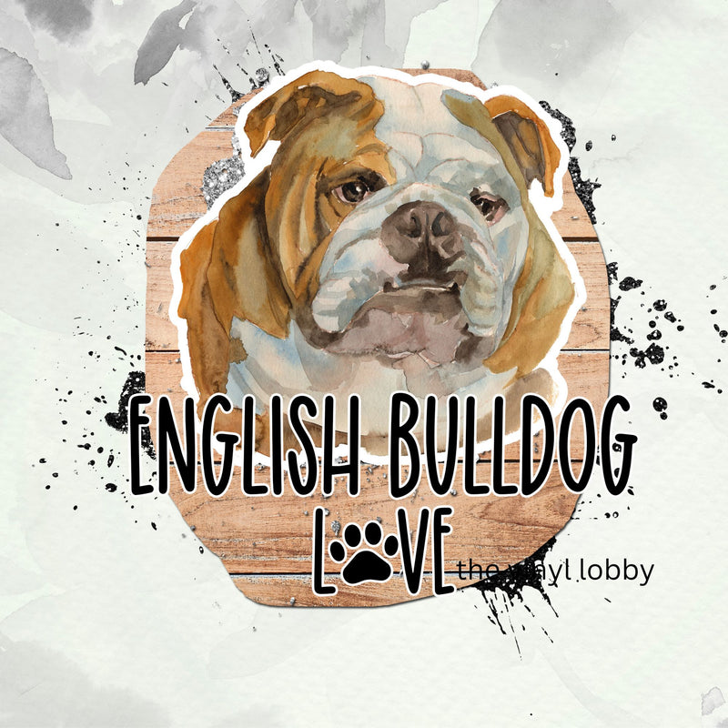 Love English Bulldog 20oz Skinny Tumbler Printed Paper