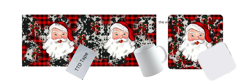 Sublimation Mug Print with Coaster Print - Santa