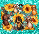 Dachshund Sunflowers 20oz Skinny Tumbler Printed Paper