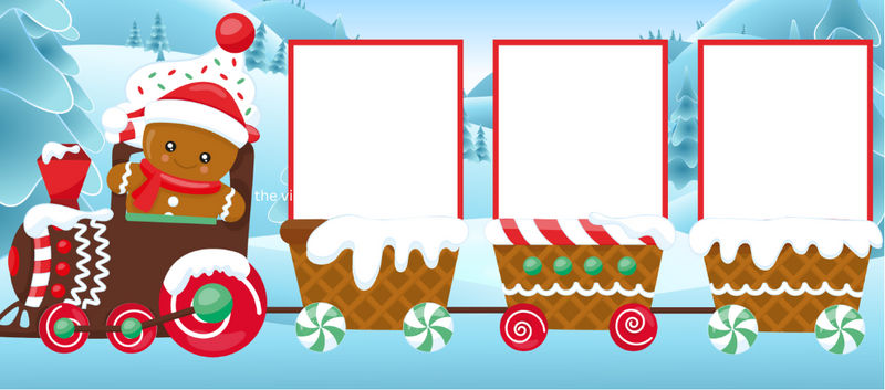 Train Christmas with 3 Photos Printed Sublimation Paper for 11oz and 15oz Mugs