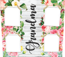 Grandma Frame Template with 4 Photo's for 20oz Skinny Tumbler Printed Paper